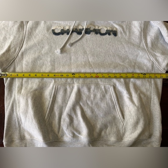 Champion Reverse Weave Gray Hoodie 2X Appliqué Logo - Picture 5 of 7